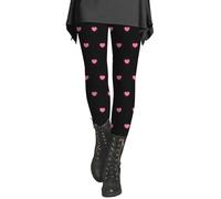 HOOUDO Same Day Angebote Sale Valentinstag-Strumpfhose für Damen mit Herzen, rotes Herz, sexy Leggings, schmale Hose, gemustertes rotes Herz, sportliches süßes Herz Legging Sale Angebote Bestellung