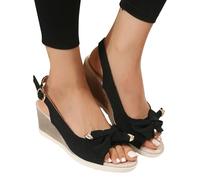 HOOUDO Sandalen Damen Wandersandalen Mit Fußgewölbestützriemen Ferse Seil Dicke Plattform Zurück Hohl Frauen (Black, 37) Sommerschuhe Extra Breite Schuhe Vegane Sommer Braun 35 Wasserfest Silber