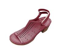 HOOUDO Sommer Sandalen Damen Mit Absatz Sommersandalen Dicker Fischmaulschnalle Modische Und Bequeme (Hot Pink, 37) Pumps Schwarz Schwarze Elegante Schuhe Pink H Sling Back Halbschuhe Elegant