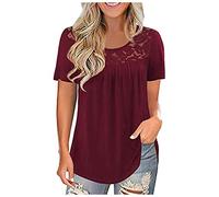 HOOUDO Sonderangebote Restposten Blusen & Tuniken Für Damen Bluse Damen V Ausschnitt Kurzarm Longshirt Pink Damen Blusenbody Damen Kurzarm Schwangerschafts Tops Meine Bestellung Sale