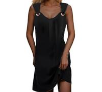 HOOUDO Sonderangebote Schnäppchen 2025 Sommerkleid Damenkleid Schickes und Elegantes ärmelloses MIDI-Kleid mit V-Ausschnitt und knielangem Kleid Lässiges Strandkleid Max Meine Bestellungen Anzeigen