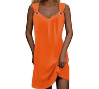 HOOUDO Sonderangebote Schnäppchen 2025 Sommerkleid Damenkleid Schickes und Elegantes ärmelloses MIDI-Kleid mit V-Ausschnitt und knielangem Kleid Lässiges Strandkleid Max Meine Bestellungen Anzeigen