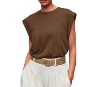 HOOUDO Sonderangebote Schnäppchen Damen Top Sexy Tshirt Gestrickt Camisole Ärmellose Tank Locker Fallend Bluse Sommer Spaghetti Tops Für Off Shoulder Oberteil Mollige Pailettenbluse T Shirt Gemustert