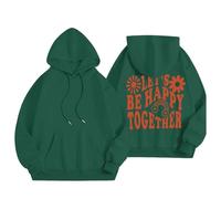 HOOUDO Sonderangebote Schnäppchen Modisches, lässiges Damen-Sweatshirt mit Buchstaben-Blumendruck, Langen Ärmeln und Kapuzentaschen Pulli Rot Fleece Pullover Für Damen Warm Sale Angebote Bestellung