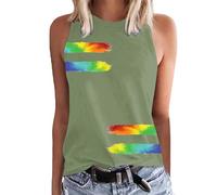 HOOUDO Sonderangebote Schnäppchen Shirt In A-Linien Form Tanktops Frauen Bunt Ärmelloses Neckholder-Top Bluse Ohne Aermel Damen Silky Loose V-Neck Top Oberteile Sommer Oberteil Spitze Weisse Tshirts
