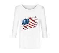 HOOUDO Sonderangebote Schnäppchen USA Star Stripes Flag of Womens Shirt 2024 Kurzarm Bequeme T-Shirts Tops Sommer Amerikanische Patriotische Flagge T-Shirts Kleidung Damen Sale Angebote Bestellung