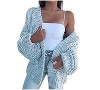 HOOUDO Strickjacke Damen Strickjacken Für Damen Größe 48 (Sky Blue, L)