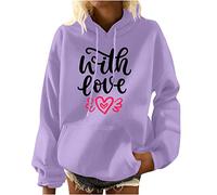 HOOUDO Sweatshirt Damen Mit Kapuze Langarm, lässig, Fester Pullover, lockerer Hoodie, Dicke Bluse, Top, Rundhals, Hemd mit Taschen-Sweatshirt Hausanzug Damen Fleece (I, M)