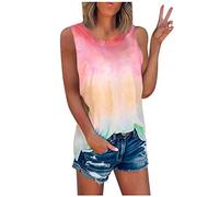 HOOUDO Tages Angebote Sale Damen Stilltops Damen Baumwolle Oberteil 70Er Jahre Damen T Shirt 3D Druck Damen Sommerbluse Damen Leicht Bh Unterhemden Damen Mit Cups Sale Angebote Bestellung