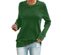 HOOUDO Tages Angebote Sale Lässiges Damen-Sweatshirt mit Rundhalsausschnitt, kurzes Langarmshirt, weiche, lockere Oberteile Kleid Totenkopf Unterhemd Damen Lang Damen Bl Meine Bestellungen Anzeigen