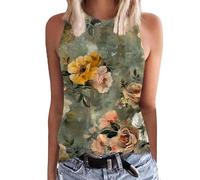 HOOUDO Tages Angebote Sale Tanktop Damen Träger Shirts Frauen Drucken Sexy Kleidung Ärmelloses V-Ausschnitt Damenbluse Aermellos Sommertop,+Für+Damen Wolle Seide Unterhemd T Shirt Elegant Sterne