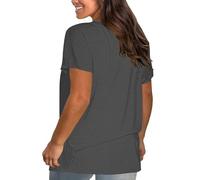 HOOUDO Tagesangebote Heute Sale Damen Casual Einfarbig Baumwolle Tops Rundhals Kurzarm Tops Shirts Lose Shirts T Shirts Casual Lose Tops Tunika Damen Elegant Oversize Tshir Sale Angebote Bestellung