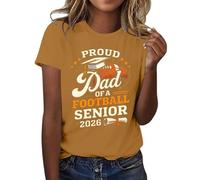 HOOUDO Tshirt Damen Baumwolle Shirt Oberteile Sommer 2026, T-Shirt Der Abschlussklasse Freizeit-T-Shirt Für Lehrer Im Abschlussjahrgang, (Gold, S) Blusentops Elegant Chiffon Basic Tops Sexy