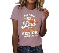 HOOUDO Tshirt Damen Baumwolle Shirt Oberteile Sommer 2026, T-Shirt Der Abschlussklasse Freizeit-T-Shirt Für Lehrer Im Abschlussjahrgang, (Pink, M) Crop Tops Women V-Ausschnitt Chiffon Bluse