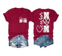 HOOUDO Tshirt Damen Baumwolle Shirt Oberteile Sommer 2026 - Tri-Blend-T-Shirt Für High School Und College (Red, XL) Große Größen Schwarzes Top Opus Bluse Long Tunika Weisses Longshirts