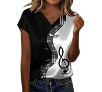 HOOUDO Tshirt Damen Baumwolle Shirt Oberteile Sommer Und Bequeme Damenbluse Bedrucktem Satin (Bk2, S) Kurzarm Frauen Leopard Print T Spagettiträger Top Hawaii Angebote des Tages Heute Bio