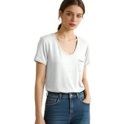 HOOUDO Tshirt Damen Baumwolle Shirt Oberteile Sommer Weiches Kurzarm-Pyjamaoberteil (White, XXXXXL) Asymmetrisch Ausschnitt T Shirts T-Shirt Basic Opus Bluse Blouson Frühling Träger Top Frauen