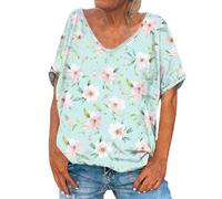 HOOUDO Tshirt Damen Baumwolle Shirt Oberteile Sommer Workout-Shirts Für Damen, Feuchtigkeitsableitend, Aktiv, Sportlich, S2003 (Mg2, L) Trachtenbluse Modern Hemden Ribbed Tops Spagetti Top Coole