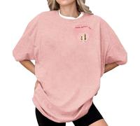 HOOUDO Tshirt Damen Oberteile Kurzarm V-Ausschnitt Shirts Schulterfreies Kurzarmtop Mit 2D-Print Für - Lässig Und Überschnittenen Schultern (Pk1, XXXL) Basic V Ausschnitt Langarm Sommer Whisky