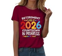HOOUDO Tshirt Damen Oversize Shirt Oberteile Sommer Für Mütter Der Abschlussklasse 2026 - Lustiges Frauen Und Männer (Wine, S) Leopard Top Mit Farbverlauf V-Ausschnitt Elegant Jersey Seidenbluse