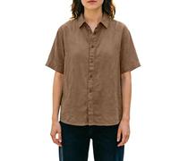 HOOUDO Tshirt Damen Sommer Basic Shirt Oberteile In Übergrößen, Kurzärmelig, Mit Knopfleiste Und Hochkrempelbaren Bündchen, Lässig, Kragen, Leicht, Größen M-3Xl (Coffee, M) Sportshirt Kurzarm