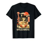 Hopless Ramentic - Schwarze Katze isst Ramen Preisgünstiges Grafik-T-Shirt