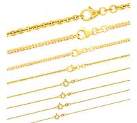 hoplo holzenplotz Ankerkette rund Halskette 585-14 Karat Gold Auswahl, Länge:60 cm, Kette_Breite:1.3 mm