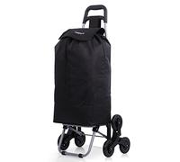 Hoppa Einkaufstrolley Treppensteiger 47L | Wasserdichter Einkaufstrolley Klappbar | Push/Pull Tragbarer Einkaufswagen | Große Einkaufstasche mit 6 Rollen | Hackenporsche Modern mit 1 Jahr Garantie