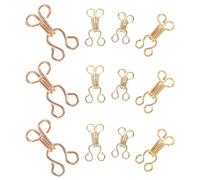 HORIALENCE 100 Paare Metall Schnallen zum Nähen für Kleider und Korsetts Goldfarbene Verdeckte Kragenverschlüsse Robustes Material zum Befestigen und Reparieren von Kleidung im Selbstgemacht