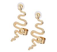 HORIALENCE Goldene Schlangen Ohrringe Damen Ohrstecker 2 Stück Legierung Verstellbar Modischer Ohrschmuck für Alltag und Feier