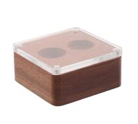 HORIALENCE Kleine Manschettenknopf-Aufbewahrungsbox aus Holz mit Sichtfenster - Magnetverschluss - Schmuckkästchen für Manschettenknöpfe - Aufbewahrung für Jubiläums- oder Geburtstagsgeschenke