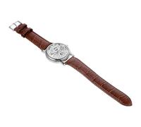 HORIALENCE Mechanische Herrenuhr Verstellbarem Pu Lederarmband mit Handaufzug Winner 036 Skelettiertem Zifferblatt und Transparentem Edelstahl Gehäuseboden