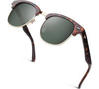 Horn Gestell Halbrahmen Retro Polarisiert Sonnenbrille Herren Damen
