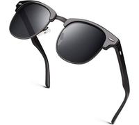 Horn Halbrahmen Polarisierte Retro Sonnenbrille Herren Damen UV400