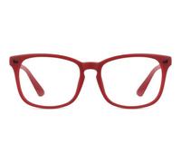 Hornbrille Nerdbrille Damen Herren ohne Stärke UV400 1 Mattrot