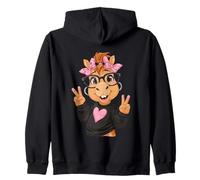 Horse Girl Double Peace Zeichen Kawaii Equine Pop Graphic Sharp Kapuzenjacke