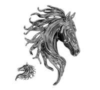 Horse Head Brooch Pin, Funny Fashion Lapel, Trendy Jewelry Gift Creative Statement Piece, Stylish Accent for Women Youth Teens Family Friends, Decorative Pin, 5 Inch, Se référer au descriptif, Zink