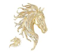 Horse Head Brooch Pin, Funny Fashion Lapel, Trendy Jewelry Gift Creative Statement Piece, Stylish Accent for Women Youth Teens Family Friends, Decorative Pin, 5 Inch, Se référer au descriptif, Zink