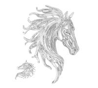 Horse Head Brooch Pin, Funny Fashion Lapel, Trendy Jewelry Gift Creative Statement Piece, Stylish Accent for Women Youth Teens Family Friends, Decorative Pin, 5 Inch, Se référer au descriptif, Zink