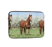 Horse in Front Flower Trees Shockproof Portable Laptop Sleeve Bag =>> 12 Zoll Business Trip, Travel, School, Office, for Daily Use.