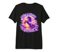 Horse Majestic Wild Lilac Horses Purple Sunset Horse für Mädchen Premium T-Shirt