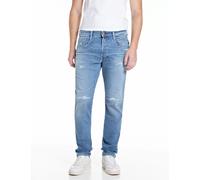 Replay Slim Fit Jeans im Used Look Modell 'Anbass' in Jeansblau, Größe 33/30