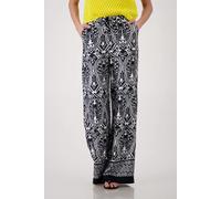 Palazzohose MONARI, Damen, Gr. 36, N-Gr, schwarz gem, Web, Obermaterial: 100% Viskose, gemustert, regular fit lang, Hosen Palazzohose, Regular fit mit Muster (68232863-36)