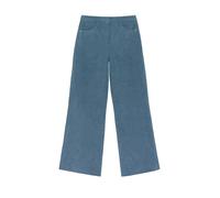 Cordhose S.OLIVER BLACK LABEL, Damen, Gr. 40, N-Gr, blau (blau smokere), Cord, Obermaterial: 100% Polyester, unifarben, bequem lang, Hosen Cordhose, mit weitem Bein (56664816-40) blau smokere