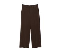 Stoffhose S.OLIVER, Damen, Gr. 42, N-Gr, braun, Web, Obermaterial: 74% Polyester, 22% Viskose, 4% Elasthan, lang, Hosen Stoffhose, mit Bundfalte (86614241-42) braun