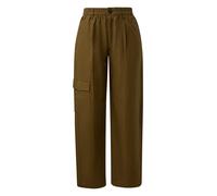 Leinenmix-Hose mit Barrel Leg 44 braun 2179243.8918.44