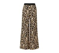 Comma Palazzo-Hose aus Viskosemix mit All-Over-Print Beige/Schwarz Größe 44/REG