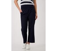 Culotte MONARI "Hose Sarah s Basic Cotton", Damen, Gr. 46, N-Gr, marine, Web, Obermaterial: 60% Baumwolle, 37% Polyamid, 3% Elasthan, unifarben, regular fit 7/8-Länge, Hosen Culotte, Regular fit mit e