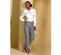 Webhose CREATION L, Damen, Gr. 40, Normalgrößen, schwarz-weiß (anthrazit, ecru, meliert), 90% Polyester, 10% Wolle, gemustert, mehrfarbig, meliert, lang, Hosen 5-Pocket-Hose (18789924-40) anthrazit, e