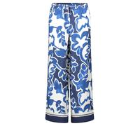 Betty Barclay Schlupfhose Damen mit Print Weiß/Dunkelblau 85% Viskose/15% Polyamid Gr. 40